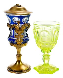 Russian Gilt Silver Goblet, Glass Goblet