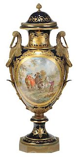 Monumental  Sèvres Hand Painted  Signed Urn