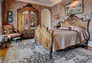 Provincial Louis XV Carved Walnut Bedroom Set