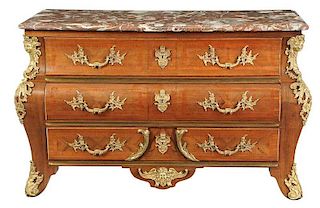 Régence Style Ormolu-Mounted Marble-Top Commode