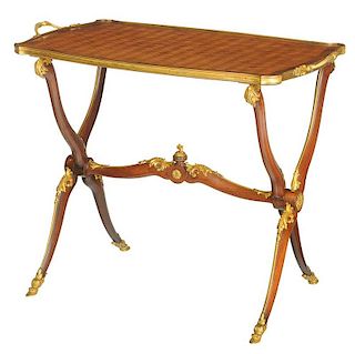 Fine Louis XV Style Gilt Bronze-Mounted Table