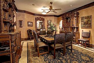Impressive French Carved Oak Dining Suite