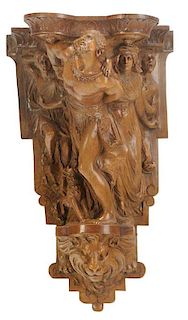 Italian Carved Walnut Figural Bracket