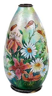 Camille Faure Limoges Enameled Vase