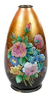 Camille Faure Limoges Enameled Vase