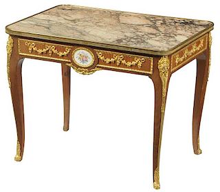 Louis XV Style Marble-Inset Low Table