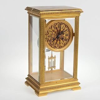 Bailey, Banks & Biddle bronze four-glass mantel clock