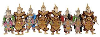 Eight [Yoke Thé] Marionette Puppets
