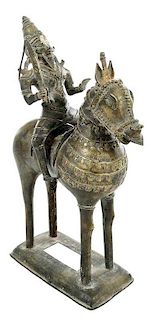 Bronze Mongolian Warrior on Horseback