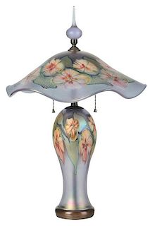 Lotton Style Multi-Flora Art Glass Table Lamp