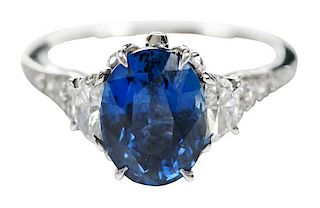18kt. Sapphire & Diamond Ring