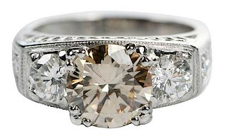 Platinum Fancy Colored Diamond Ring