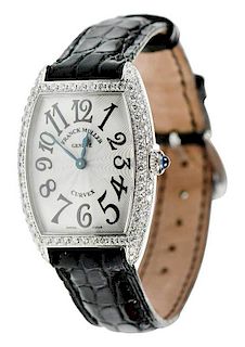 Franck Muller Stainless Steel & Diamond Watch