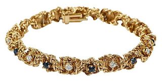18kt. Diamond & Sapphire Bracelet