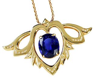 Gold, Tanzanite & Diamond Necklace