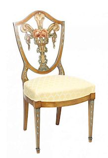 A Regency Style Painted Side Chair, Height 38 3/4 inches.