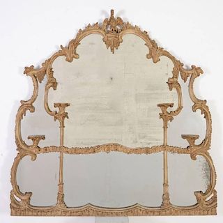 George III carved and painted overmantel mirror