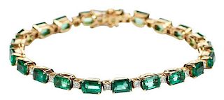 18kt. Emerald & Diamond Bracelet