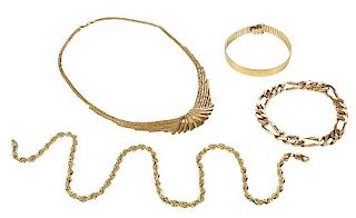 Four Pieces 14kt. Gold Jewelry
