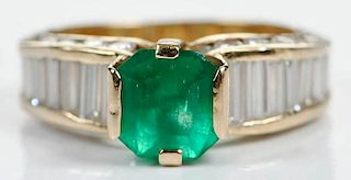 14kt. Emerald & Diamond Ring