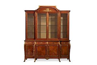 A good  Louis XV style  mahogany vitrine cabinet