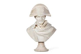 An Italian white marble bust of Napoleon, Vichi 