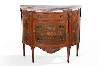 A Louis XVI style demilune commode