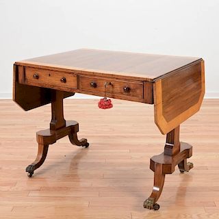 Regency satinwood inlaid rosewood sofa table