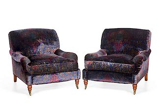 A pair of Ralph Lauren upholstered armchairs