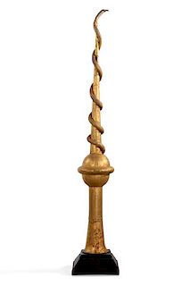 A gilt metal spire, apothecary trade sign