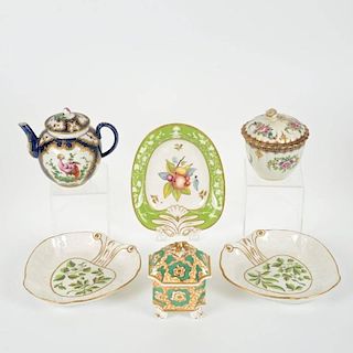Group antique English porcelain tablewares