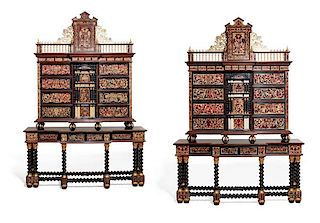 Pair  Spanish Baroque style cabinets on stands