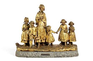  Italian gilt bronze group:  Festival, D'Aste