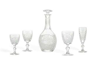 A suite of Bohemian clear glass tableware