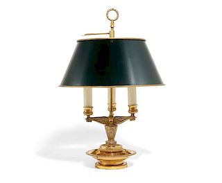 An Empire style gilt bronze bouillotte lamp