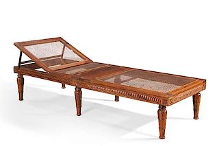 An Anglo Indian teak folding  day bed