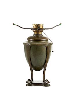 A Tiffany Studios bronze oil lamp base, 25909