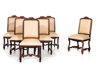 Six Continental Baroque style dining chairs