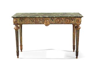 An Italian Neoclassical painted console