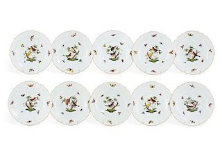 Ten Herend Rothschild Bird salad plates