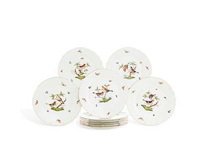 Ten Herend Rothschild Bird dinner plates
