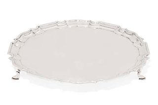 An Edward VII sterling silver footed salver
