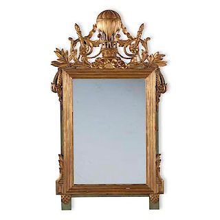 A Louis XVI style giltwood mirror