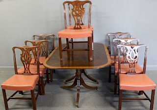 Charak of Boston Mahogany Dining Table and 8 Chair