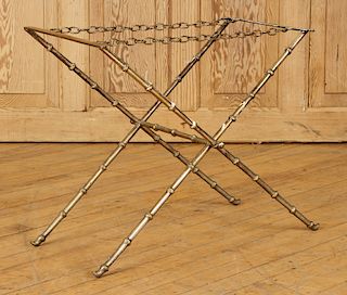 BRONZE FOLDING LUGGAGE RACK BY BAGUES C.1940