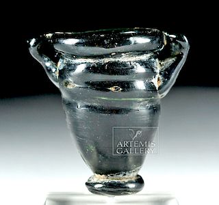 Islamic Miniature Glass Vessel - Black / Green