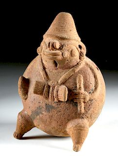 Large Costa Rican Pottery Whistle Figure