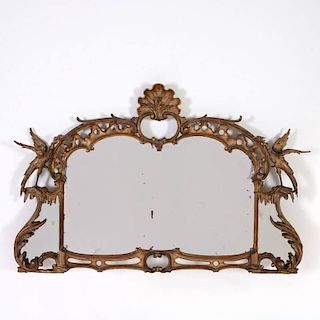 Chinese Chippendale carved giltwood wall mirror