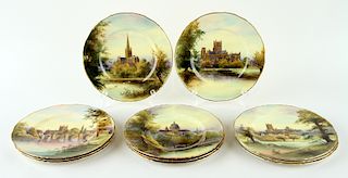 11 ROYAL WORCESTER HAND PAINTED CABINET PLATES
