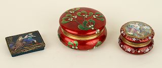 COLLECTION OF 3 FRENCH ENAMELED ITEMS